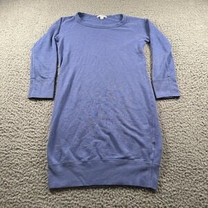 James Perse Women's Raglan Sweatshirt Dress Blue Size 0 Supima Modal 3/4 Sleeve